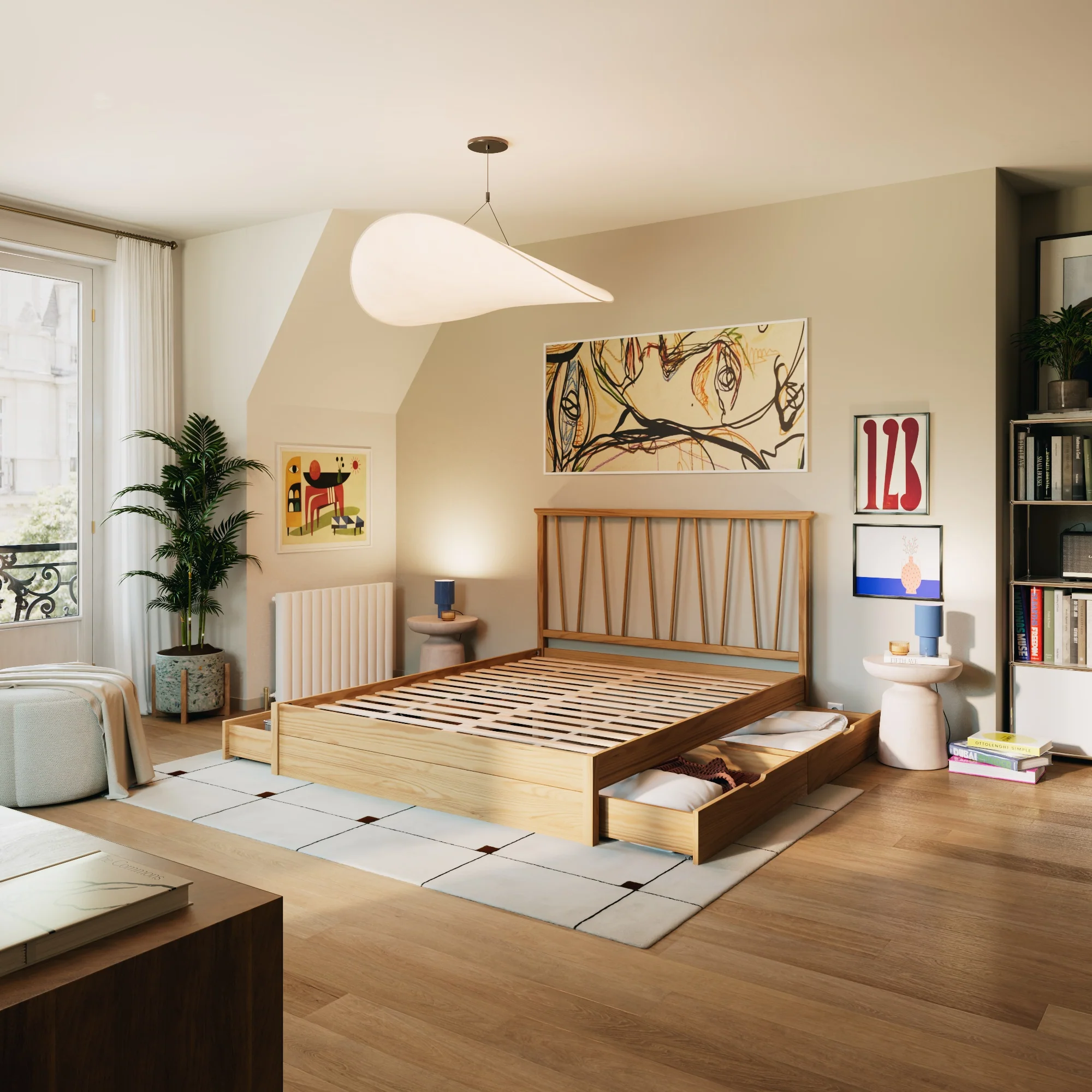 Bett aus Kiefernholz mit Schubladen Léni - Image 7