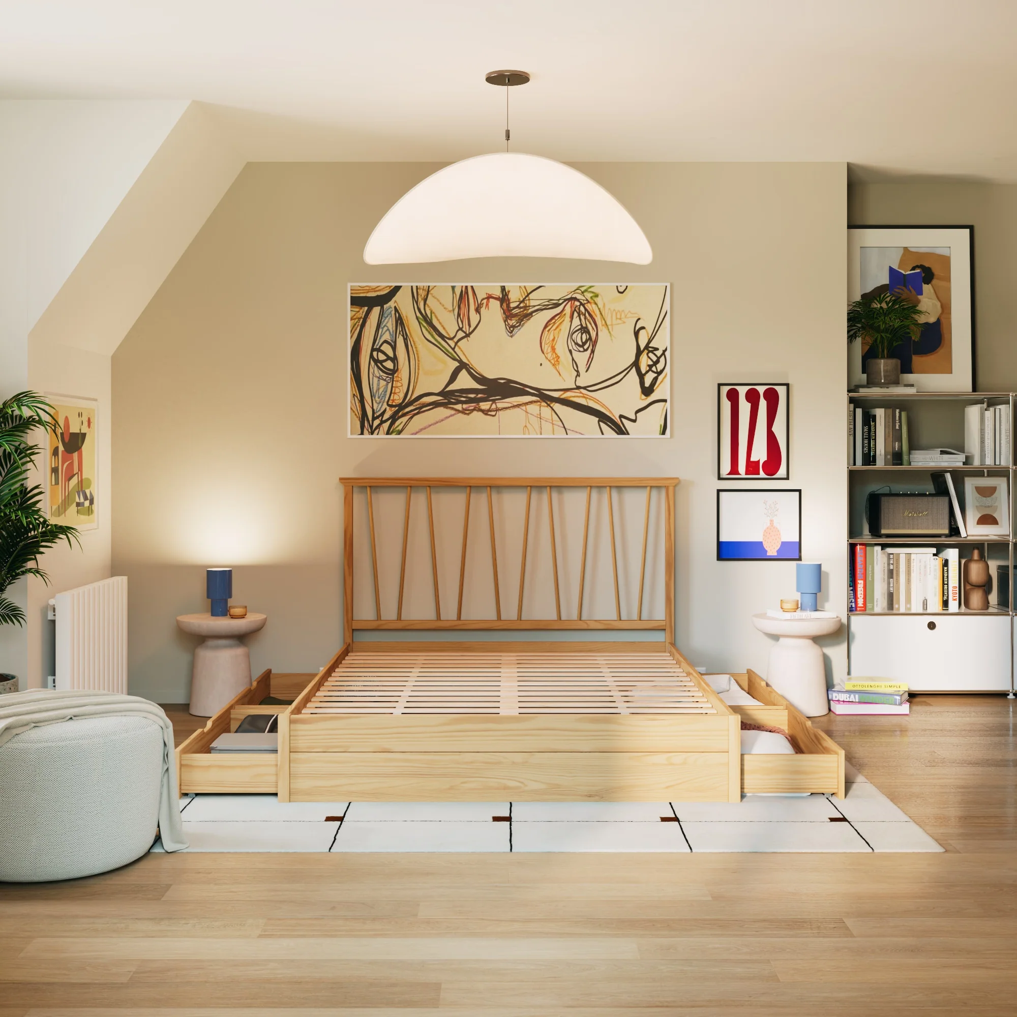 Bett aus Kiefernholz mit Schubladen Léni - Image 9